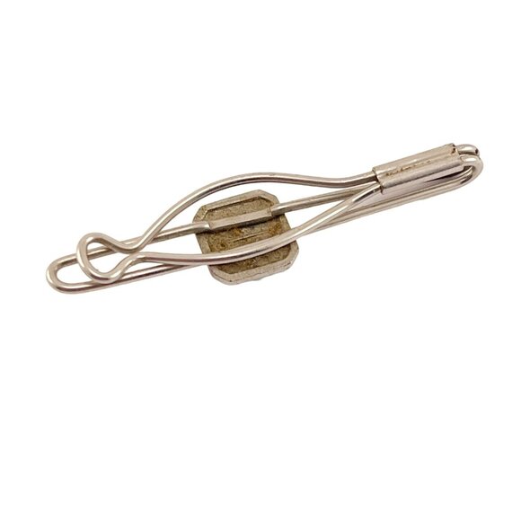 Initial I Tie Clip Blue Enamel Silver Tone Tie Clip Vintage - Picture 8 of 8